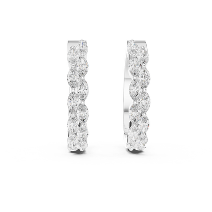 Regal Double Marquise Diamond Hoops