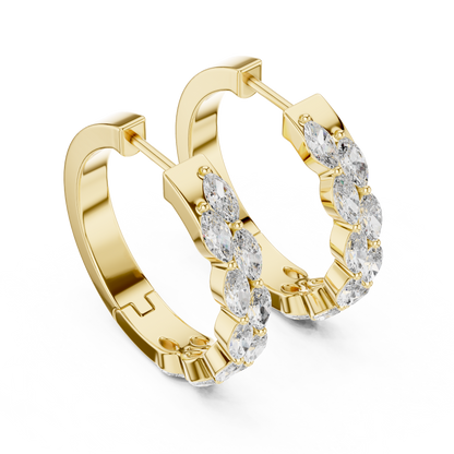 Regal Double Marquise Diamond Hoops