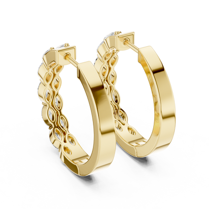 Regal Double Marquise Diamond Hoops