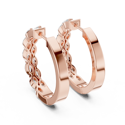 Regal Double Marquise Diamond Hoops