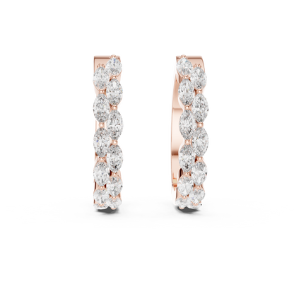Regal Double Marquise Diamond Hoops