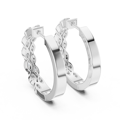 Regal Double Marquise Diamond Hoops