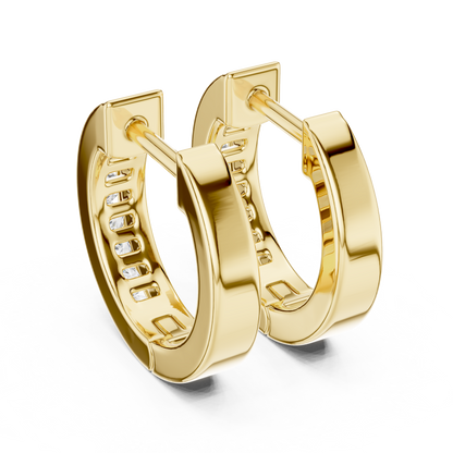 Elegant Channel Set Round Diamond Hoops