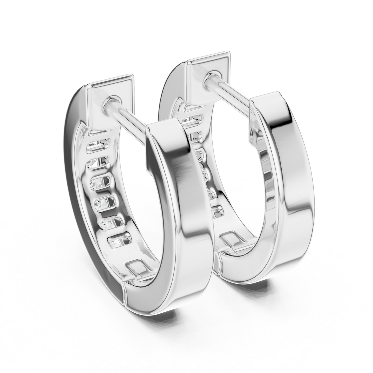 Elegant Channel Set Round Diamond Hoops