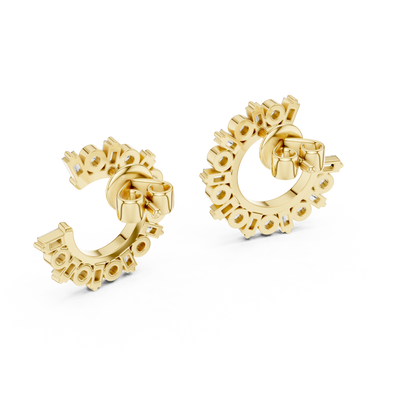 Regal Alternating Round Baguette Diamond Hoops