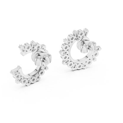 Regal Alternating Round Baguette Diamond Hoops