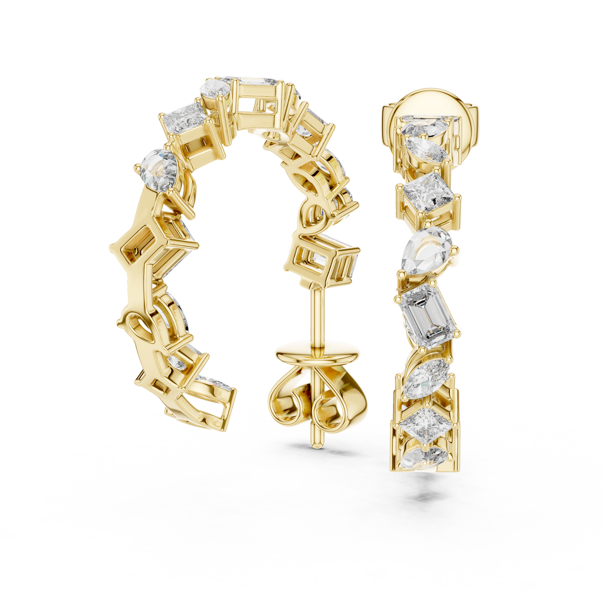 Regal Geometric Multi-Cut Diamond Hoops