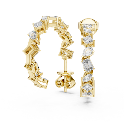 Regal Geometric Multi-Cut Diamond Hoops