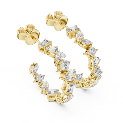 Regal Geometric Multi-Cut Diamond Hoops