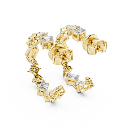 Regal Geometric Multi-Cut Diamond Hoops