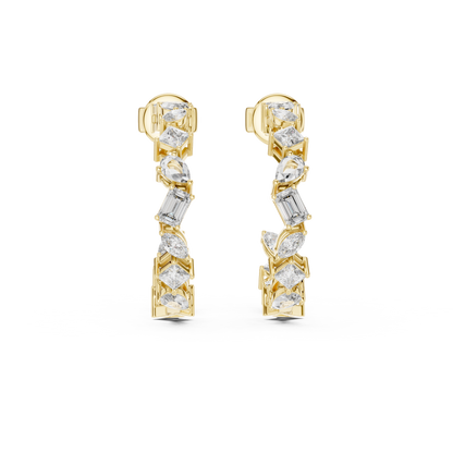 Regal Geometric Multi-Cut Diamond Hoops