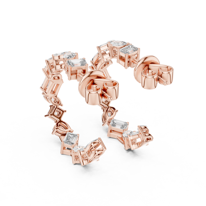 Regal Geometric Multi-Cut Diamond Hoops