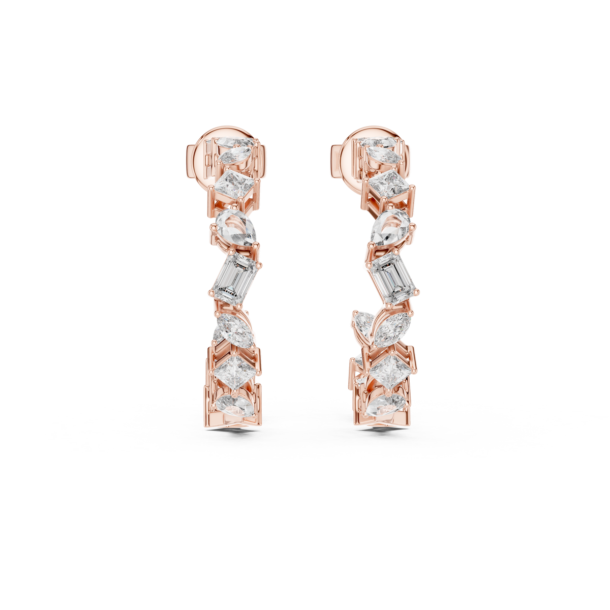 Regal Geometric Multi-Cut Diamond Hoops