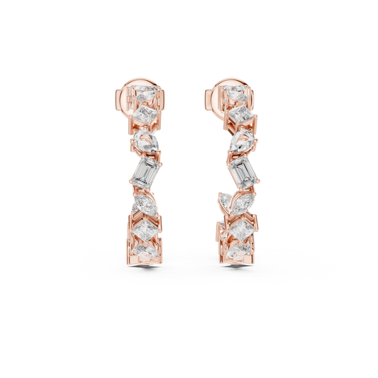Regal Geometric Multi-Cut Diamond Hoops