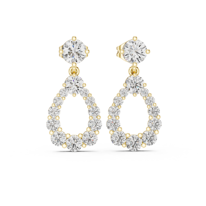 Elegant Round Diamond Loop Drop Earring