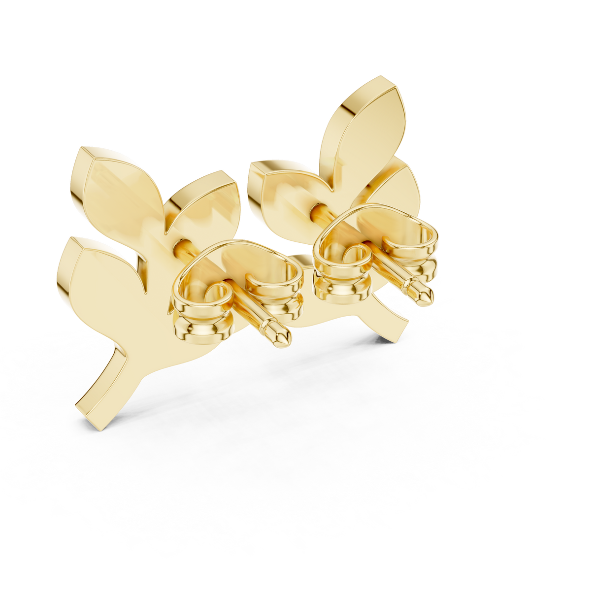 Elegant Botanical Leaf Diamond Studs