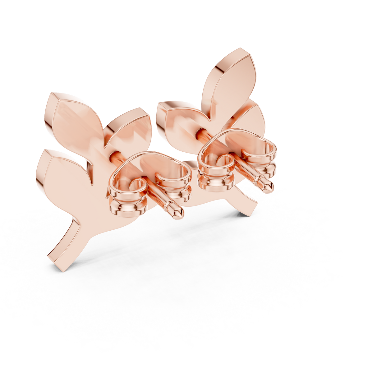 Elegant Botanical Leaf Diamond Studs