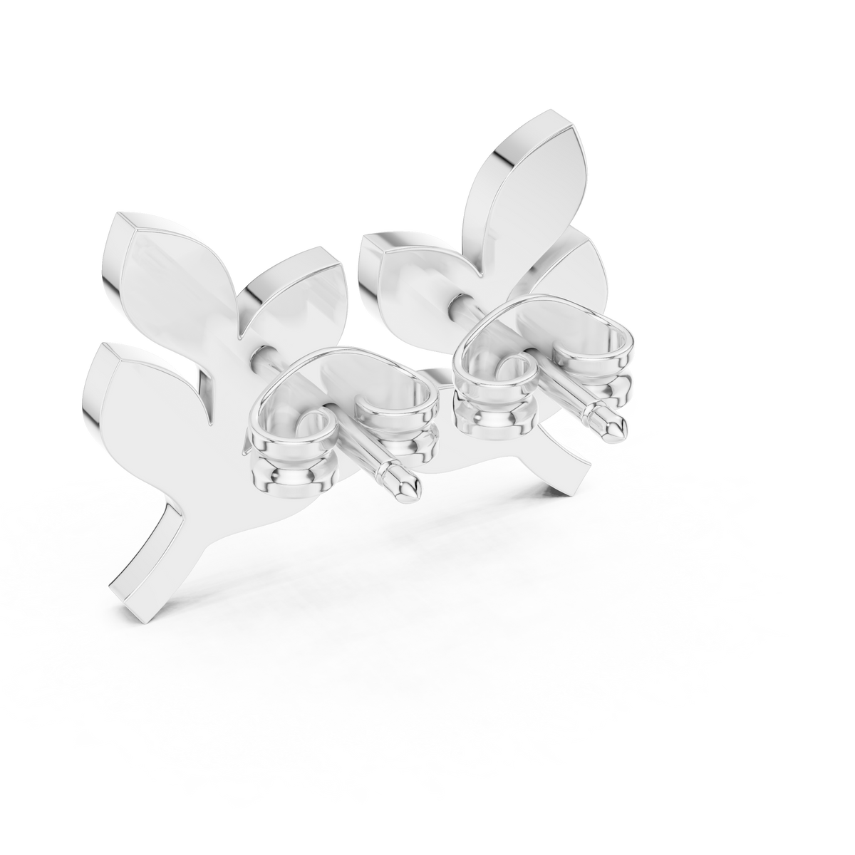 Elegant Botanical Leaf Diamond Studs