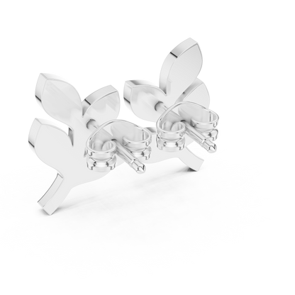 Elegant Botanical Leaf Diamond Studs