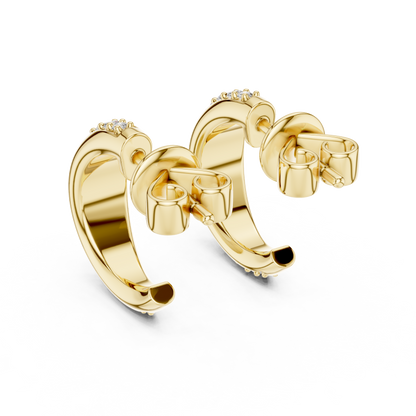 Elegant Curved Pavé Diamond J Hoops