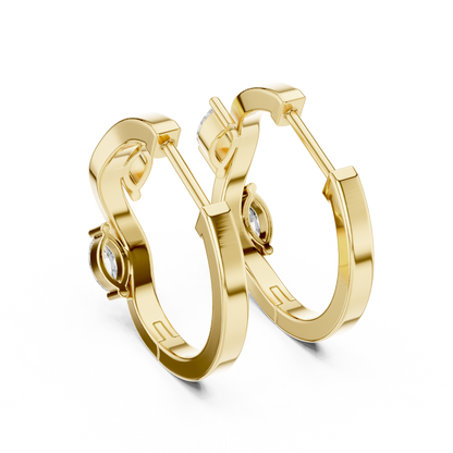 Elegant Marquise Accent Sculpted Hoops