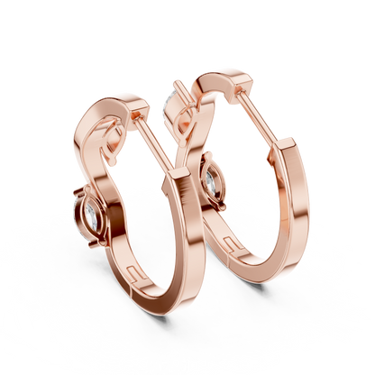 Elegant Marquise Accent Sculpted Hoops