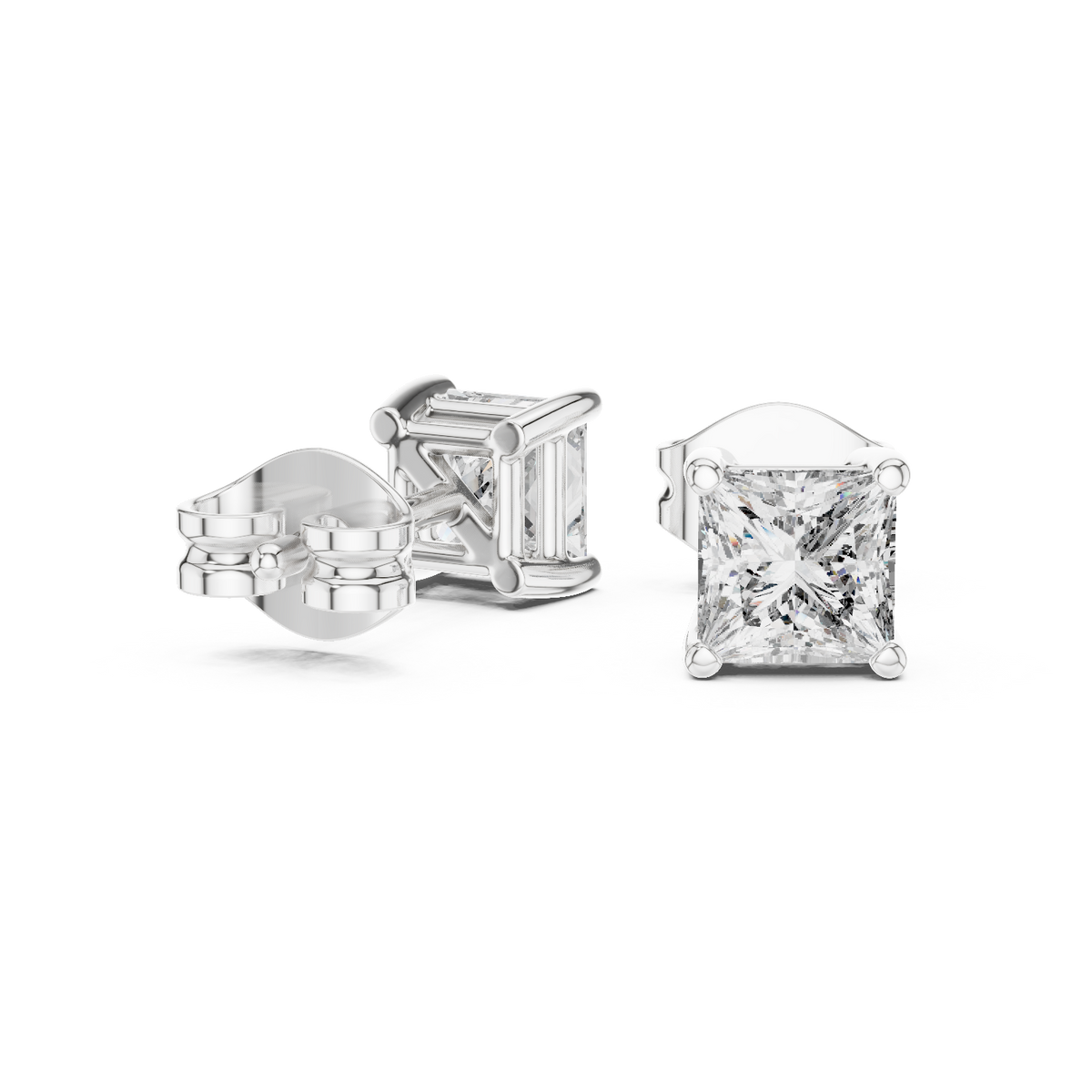 Zelvane Princess Diamond Sculpted Stud Earring