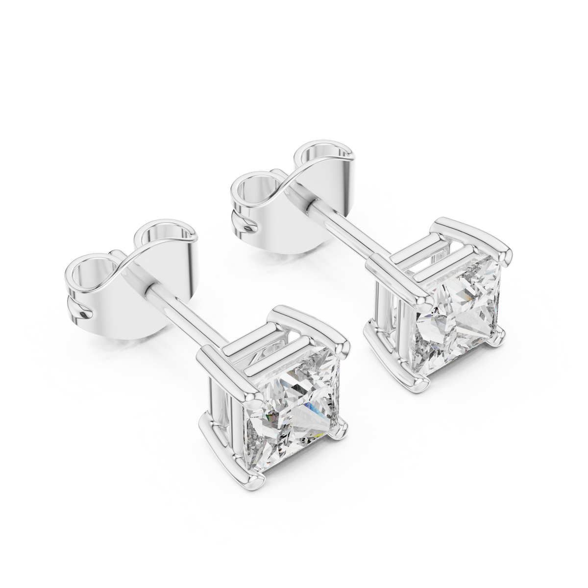Zelvane Princess Diamond Sculpted Stud Earring