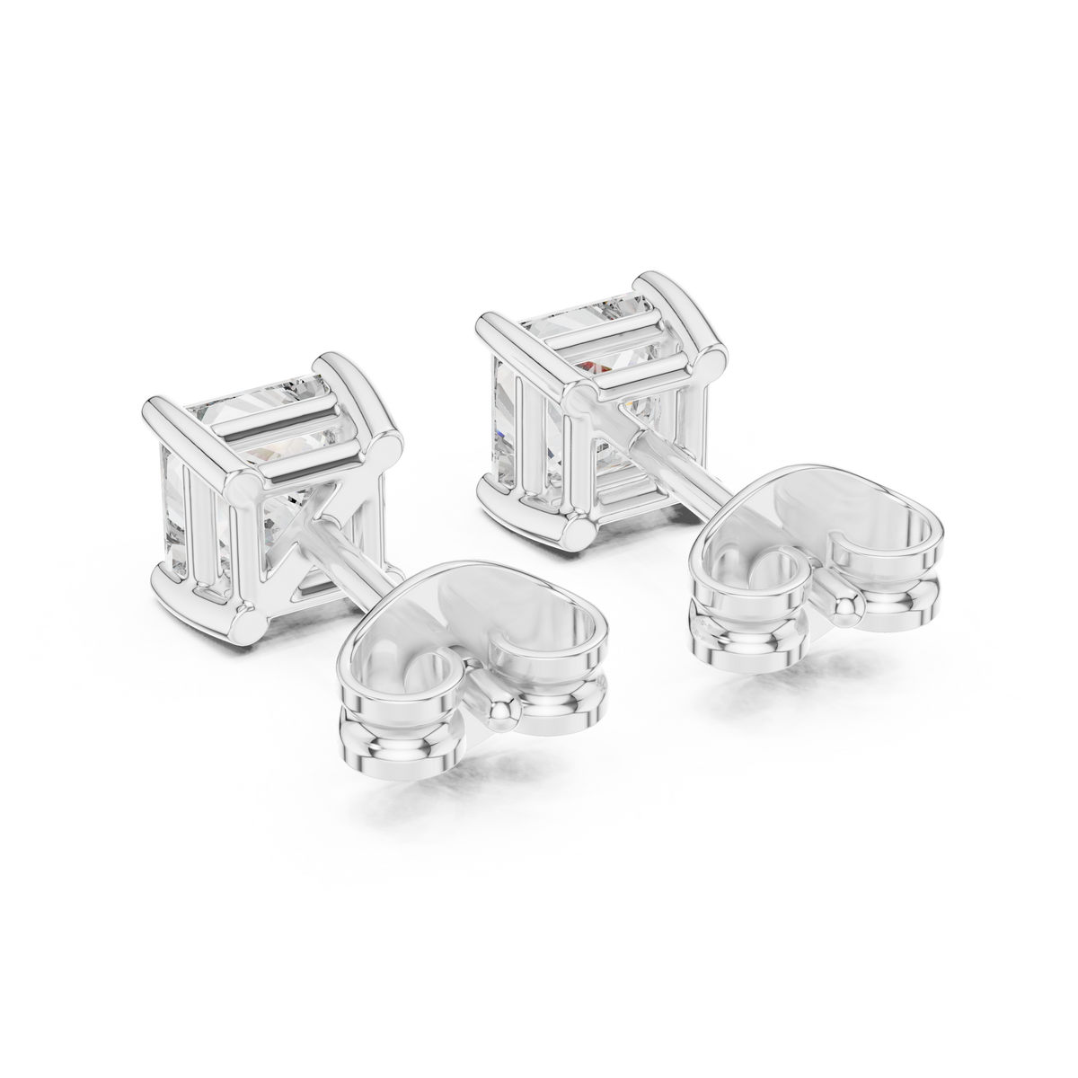 Zelvane Princess Diamond Sculpted Stud Earring