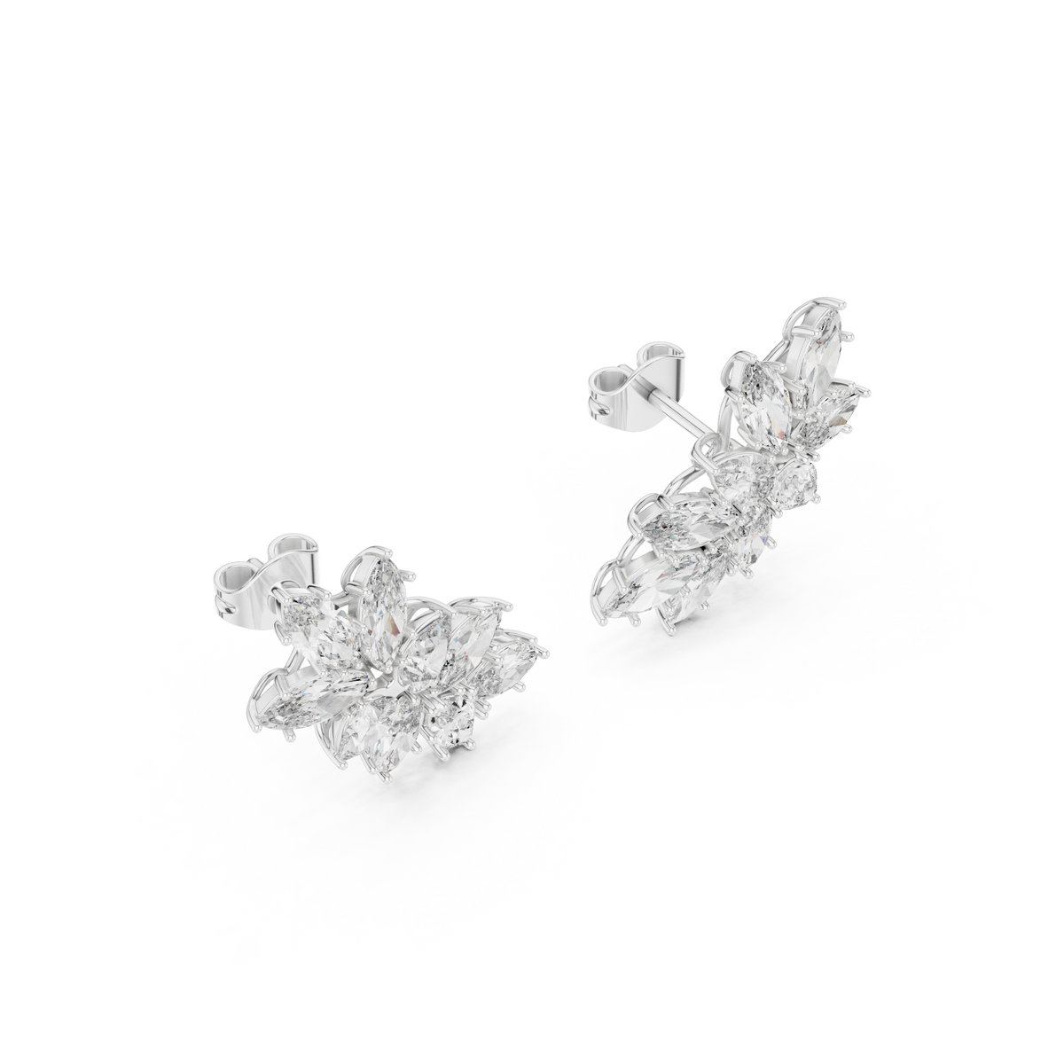 Avelora Marquise Floral Cluster Stud Earring