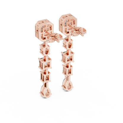 Zorelle Geometric Cascade Drop Earring