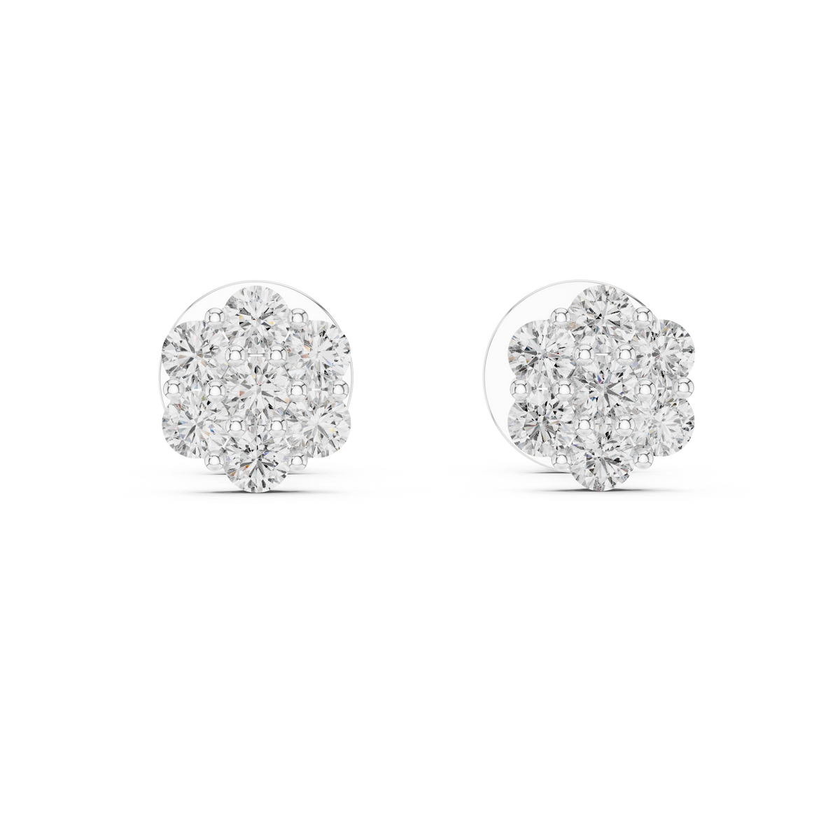 Orlisse Round Diamond Cluster Studs