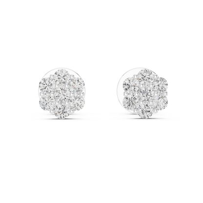 Orlisse Round Diamond Cluster Studs