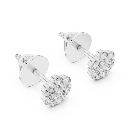 Orlisse Round Diamond Cluster Studs