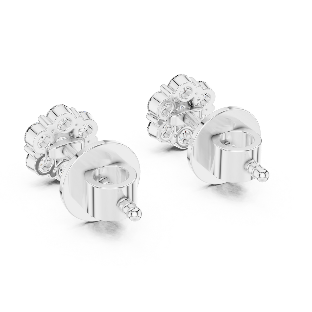 Orlisse Round Diamond Cluster Studs