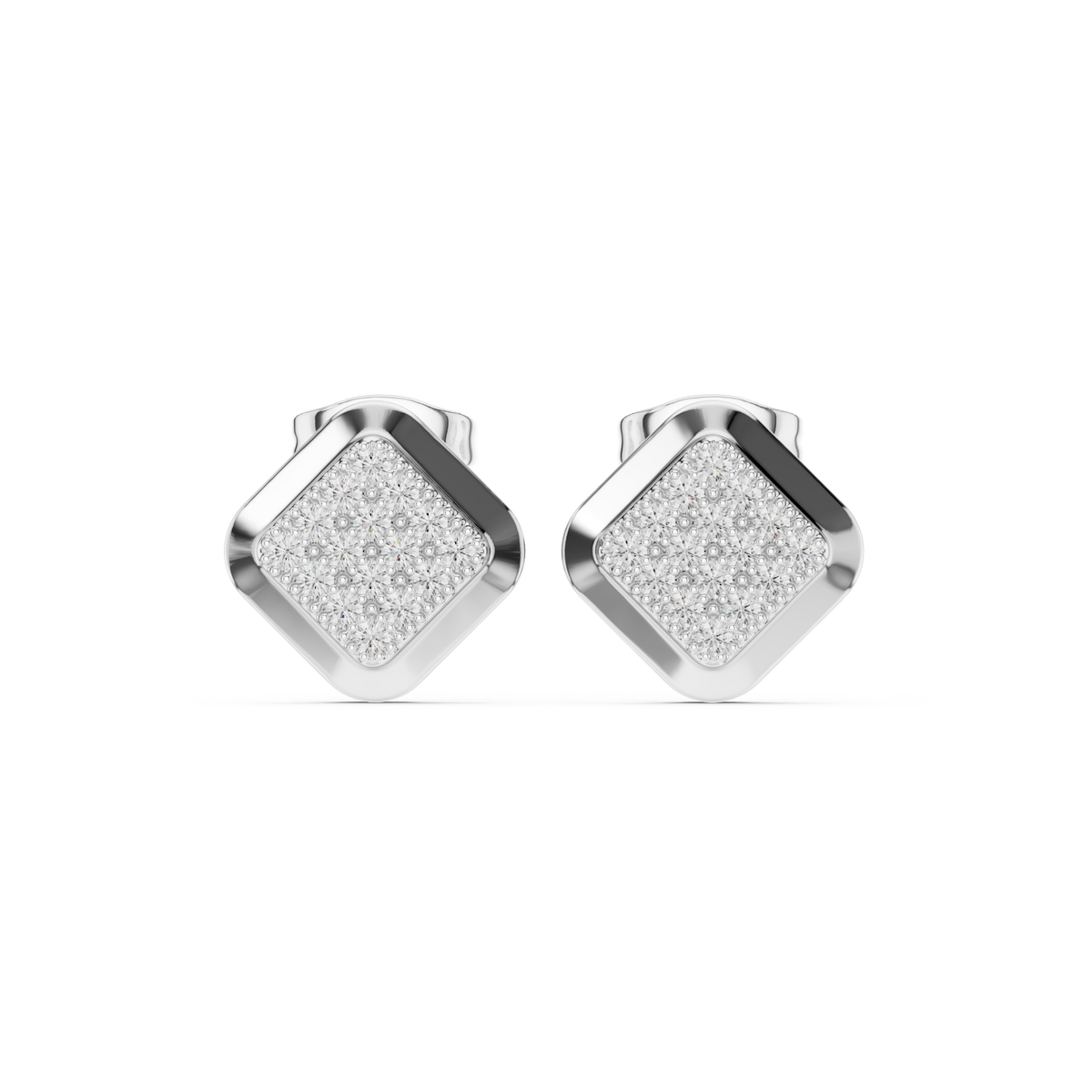 Veylora Square Pavé Frame Studs