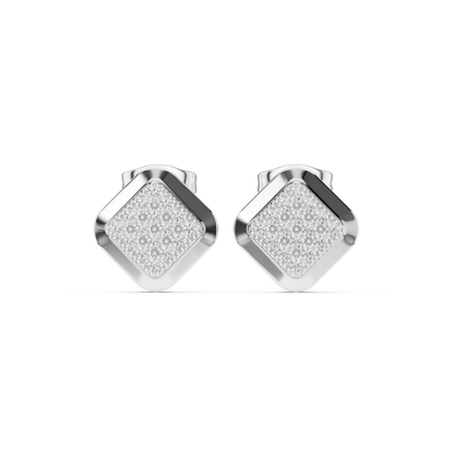 Veylora Square Pavé Frame Studs
