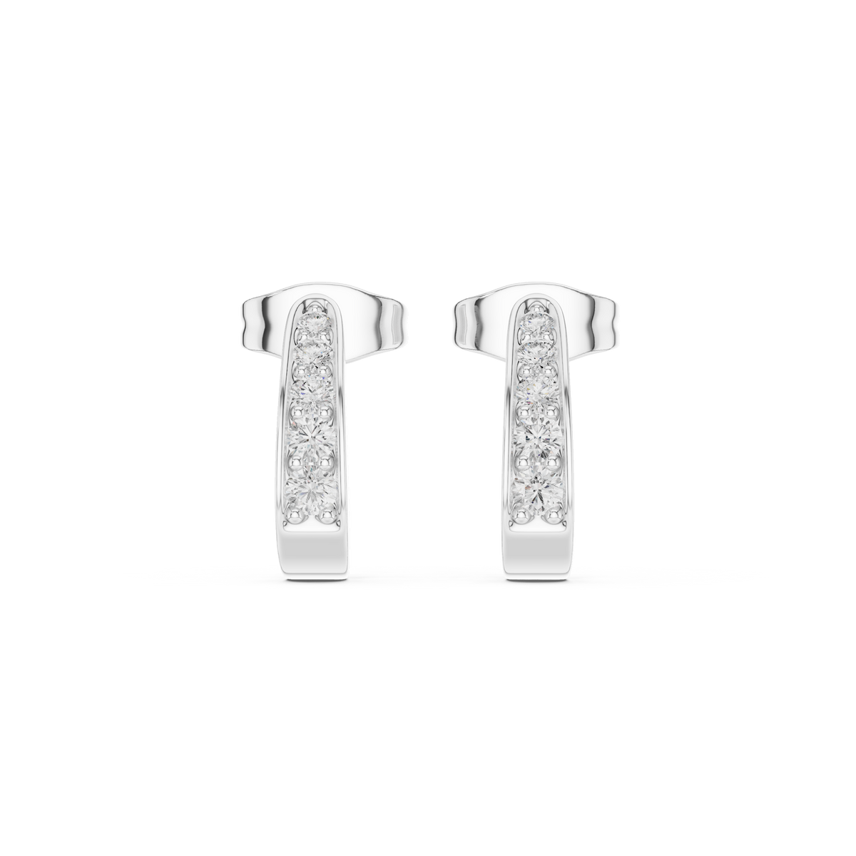 Varelle Round Diamond J-Hoop Earring
