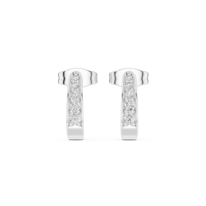 Varelle Round Diamond J-Hoop Earring