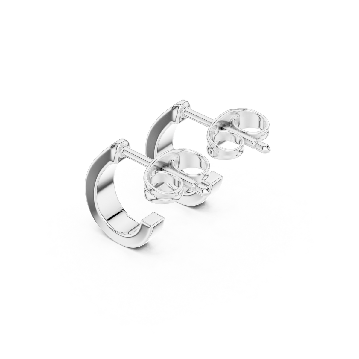 Varelle Round Diamond J-Hoop Earring