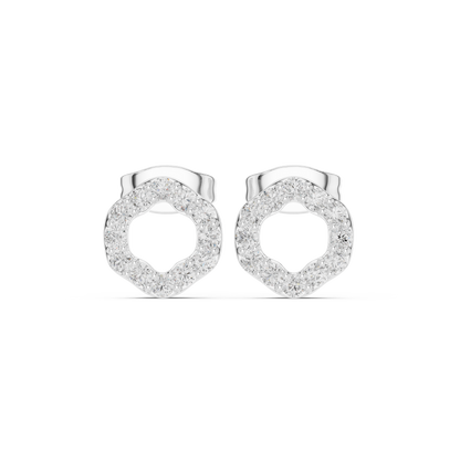 Elviora Round Diamond Pavé Studs