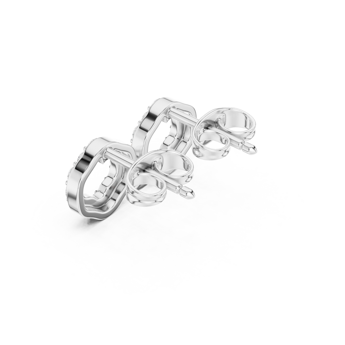 Elviora Round Diamond Pavé Studs