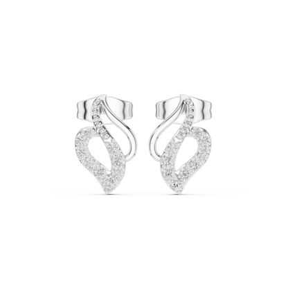 Elira Sculpted Diamond Leaf Studs