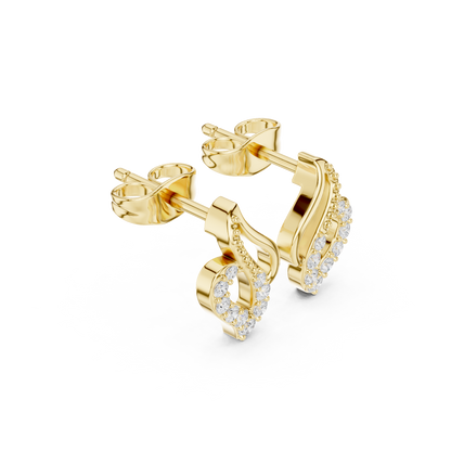Elira Sculpted Diamond Leaf Studs