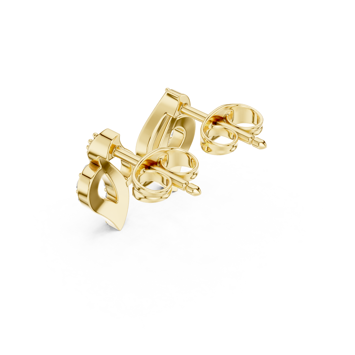 Elira Sculpted Diamond Leaf Studs