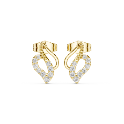 Elira Sculpted Diamond Leaf Studs