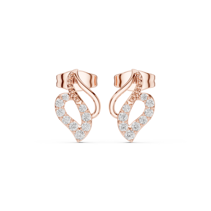 Elira Sculpted Diamond Leaf Studs