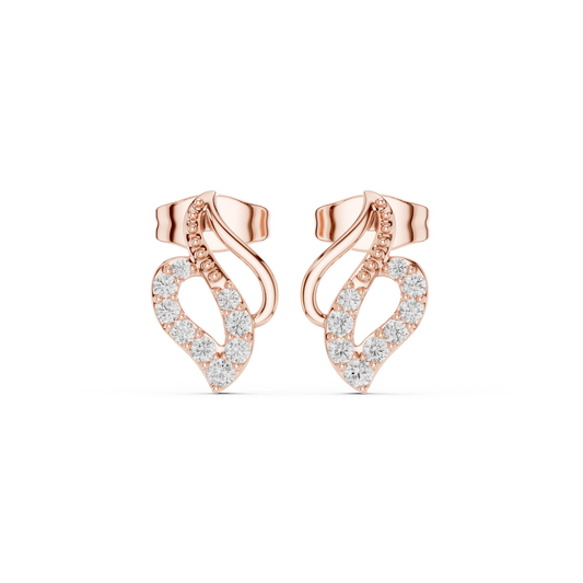 Elira Sculpted Diamond Leaf Studs