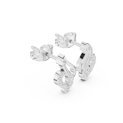 Elira Sculpted Diamond Leaf Studs