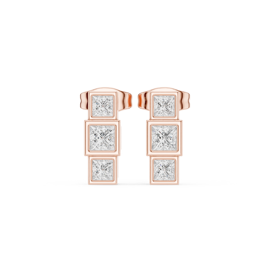 Zavira Princess Diamond Cube Studs